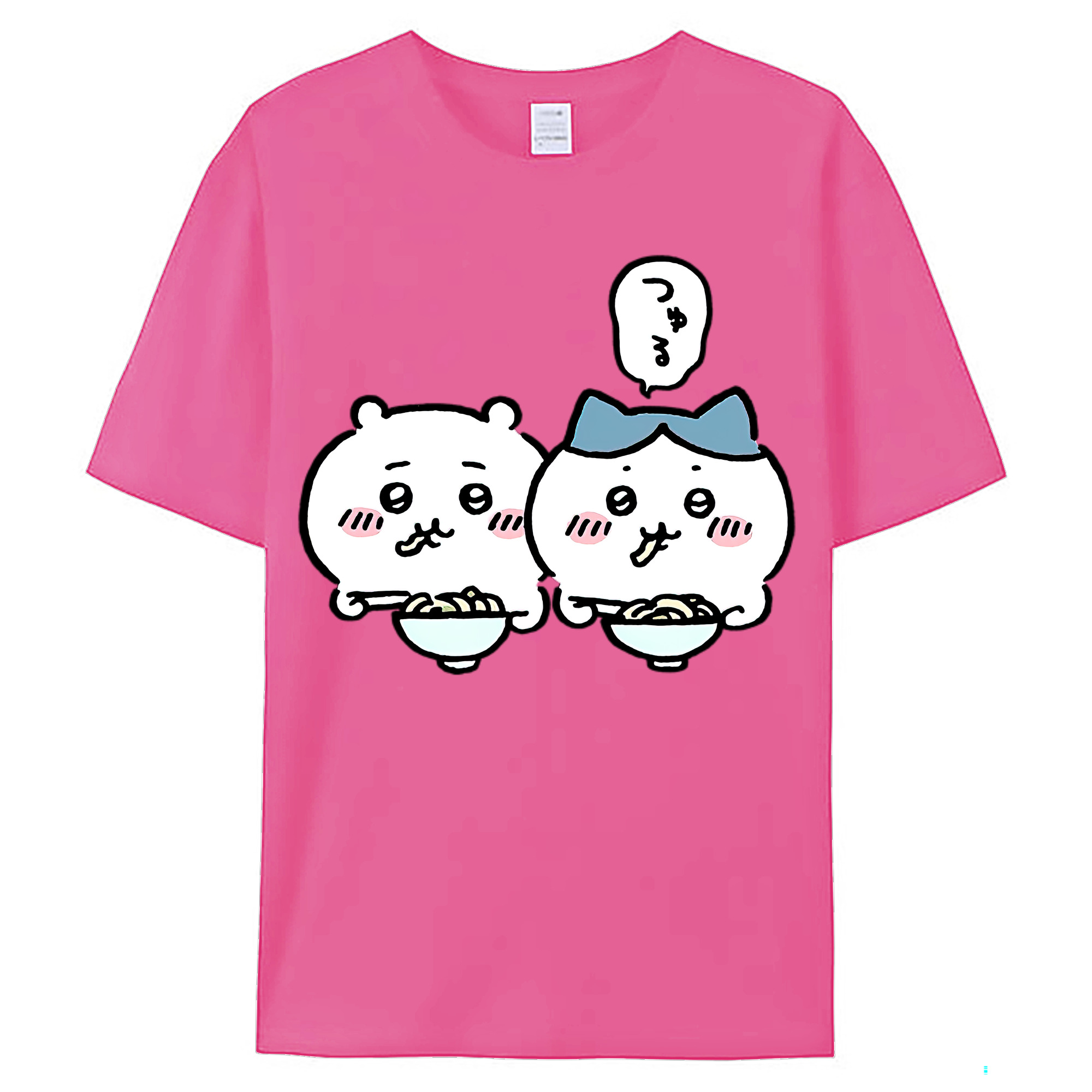 （画像用） ちいかわ ハチワレ Chii-kawa hachiware レディースカジュアルプリントTシャツ（綿100％）